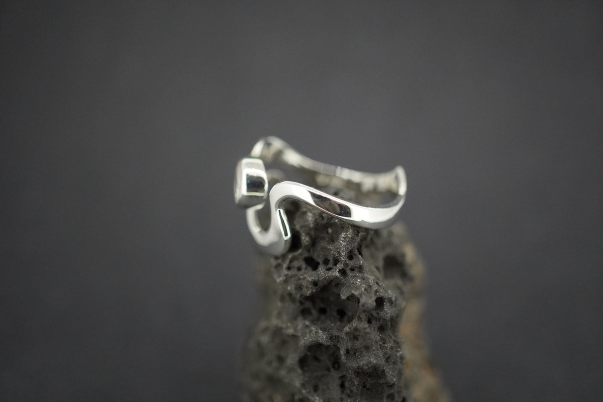 Kingdom 'Diamond' Sterling Silver Round Wave Ring