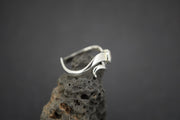 Kingdom 'Diamond' Sterling Silver Round Wave Ring