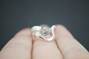 Kingdom 'Diamond' Sterling Silver Round Wave Ring