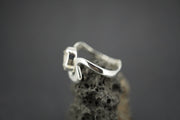 Kingdom 'Diamond' Sterling Silver Drop Wave Ring
