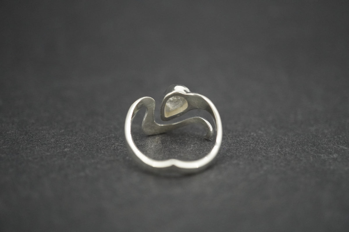 Kingdom 'Diamond' Sterling Silver Drop Wave Ring