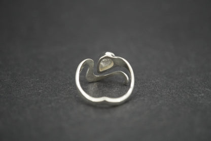 Kingdom 'Diamond' Sterling Silver Drop Wave Ring