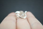 Kingdom 'Diamond' Sterling Silver Drop Wave Ring