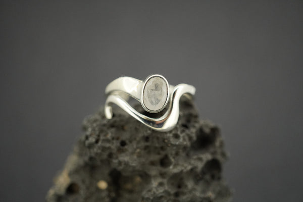 Kingdom 'Diamond' Sterling Silver Oval Wave Ring