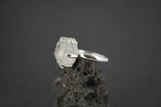 Kingdom 'Diamond' Sterling Silver Oval Rough Rock Ring