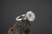 Kingdom 'Diamond' Sterling Silver Oval Rough Rock Ring