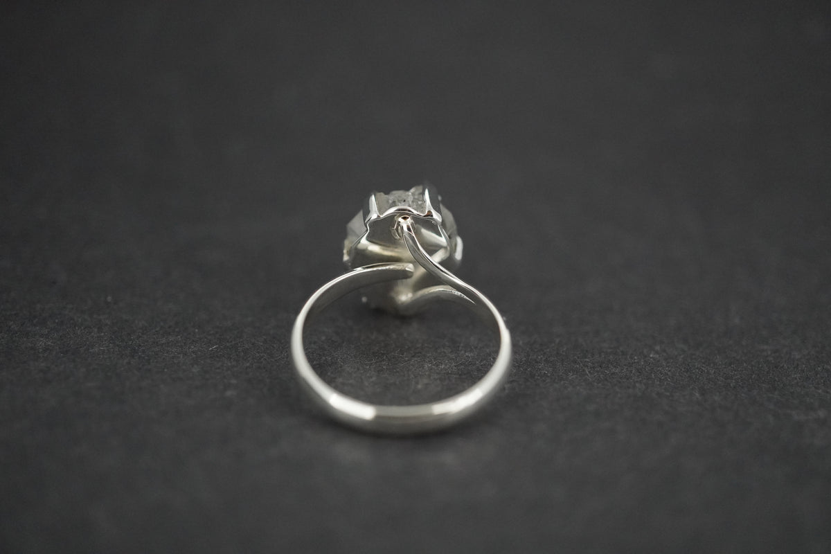 Kingdom 'Diamond' Sterling Silver Oval Rough Rock Ring