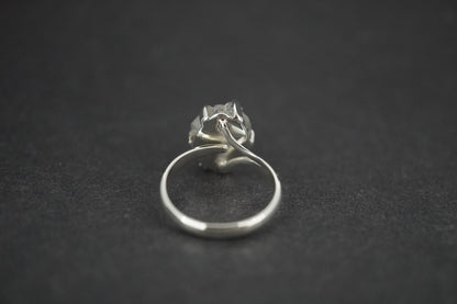 Kingdom 'Diamond' Sterling Silver Oval Rough Rock Ring