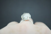 Kingdom 'Diamond' Sterling Silver Oval Rough Rock Ring