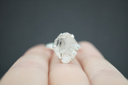 Kingdom 'Diamond' Sterling Silver Oval Rough Rock Ring