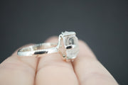 Kingdom 'Diamond' Sterling Silver Oval Rough Rock Ring