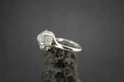 Kingdom 'Diamond' Sterling Silver Round Rough Rock Ring