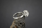 Kingdom 'Diamond' Sterling Silver Round Rough Rock Ring