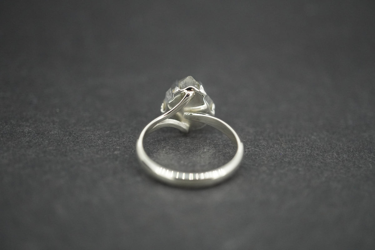 Kingdom 'Diamond' Sterling Silver Round Rough Rock Ring