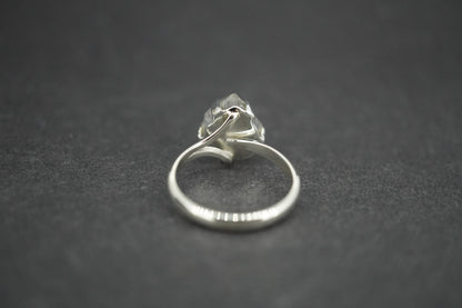 Kingdom 'Diamond' Sterling Silver Round Rough Rock Ring