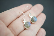Labradorite Sterling Silver Round Drop Earrings