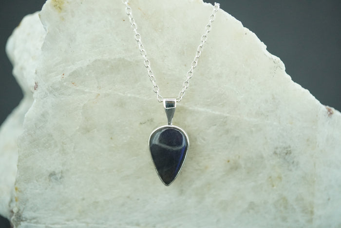 Labradorite Sterling Silver Small Drop Pendant