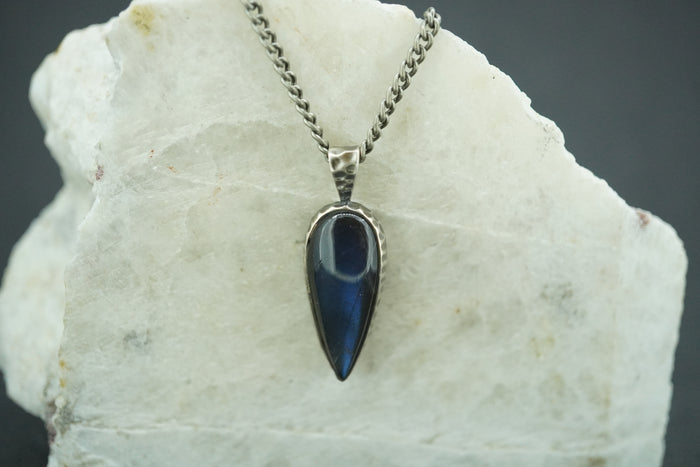 Labradorite Sterling Silver Medium Drop Pendant