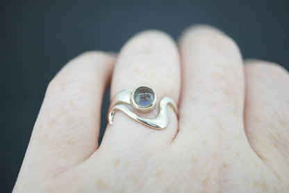 Labradorite Sterling Silver Wave Ring