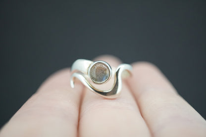 Labradorite Sterling Silver Wave Ring