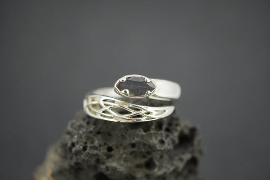 Labradorite Sterling Silver Marquise Wrap Ring