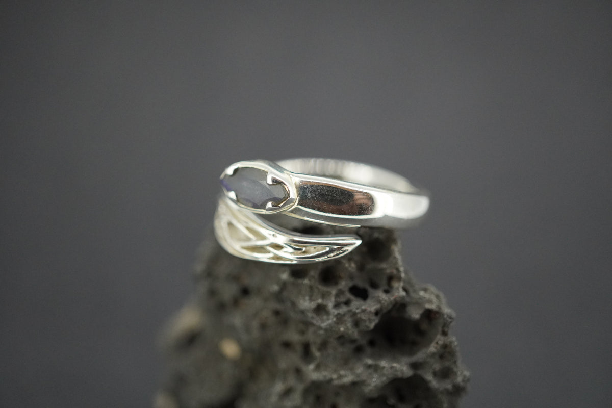 Labradorite Sterling Silver Marquise Wrap Ring