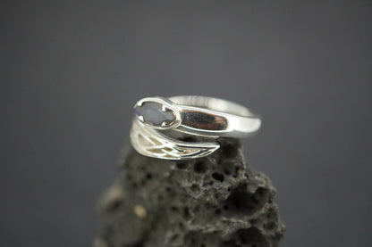 Labradorite Sterling Silver Marquise Wrap Ring