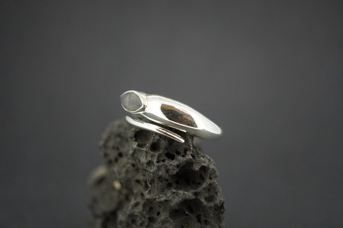 Labradorite Sterling Silver Marquise Snake Ring