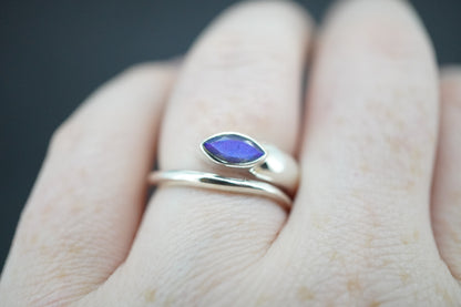 Labradorite Sterling Silver Marquise Snake Ring