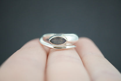 Labradorite Sterling Silver Marquise Snake Ring