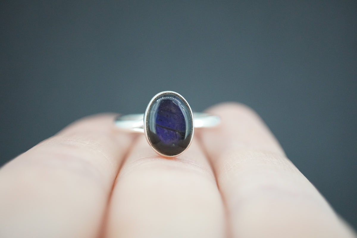 Labradorite Sterling Silver Oval Ring