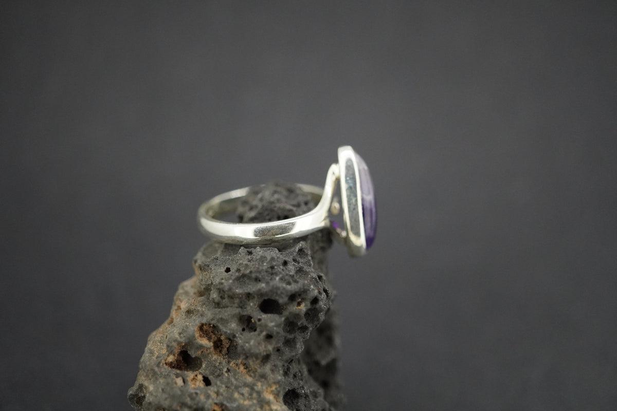 Amethyst Sterling Silver Solitaire Ring