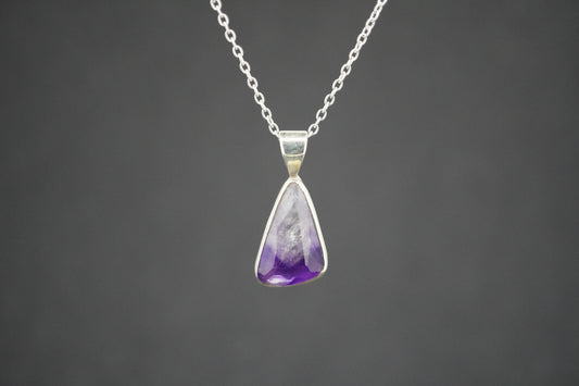 Amethyst Sterling Silver Drop Pendant