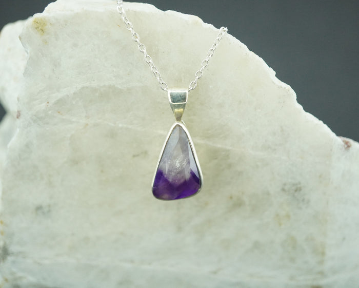 Amethyst Sterling Silver Drop Pendant
