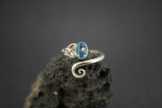 Blue Topaz Sterling Silver Trinity Ring