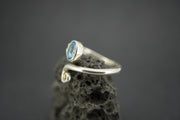 Blue Topaz Sterling Silver Trinity Ring