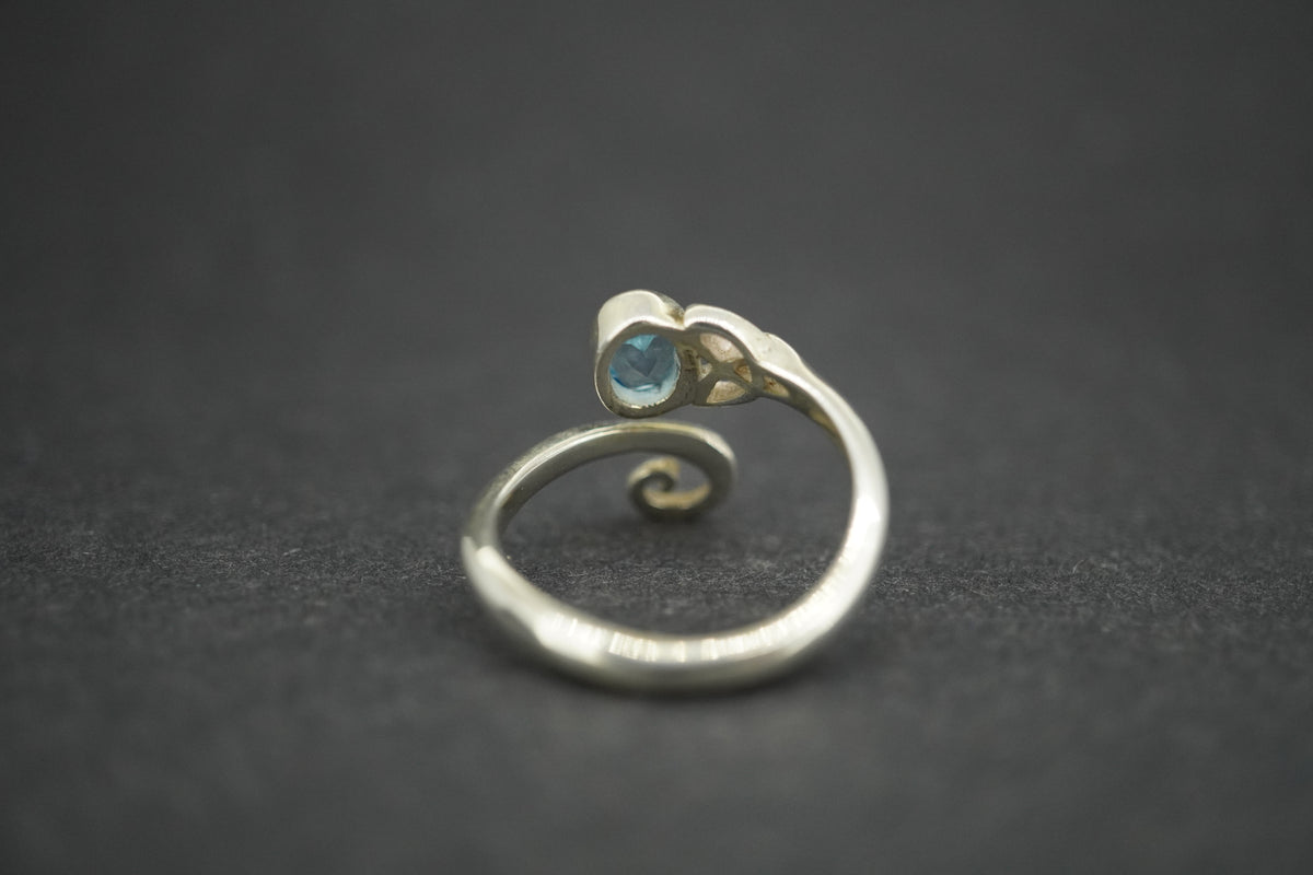 Blue Topaz Sterling Silver Trinity Ring