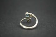 Blue Topaz Sterling Silver Trinity Ring