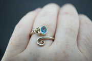 Blue Topaz Sterling Silver Trinity Ring