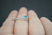Blue Topaz Sterling Silver Round Celtic Pendant