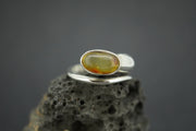 Amber Sterling Silver Snake Ring