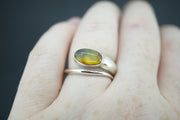 Amber Sterling Silver Snake Ring