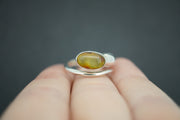 Amber Sterling Silver Snake Ring