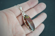 Campsie Fells Jasper Sterling Silver Large Oval Pendant