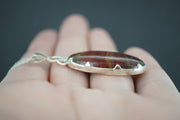 Campsie Fells Jasper Sterling Silver Large Oval Pendant