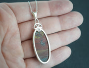 Campsie Fells Jasper Sterling Silver Large Oval Pendant