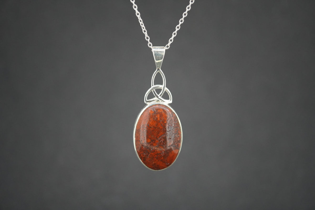 Campsie Fells Jasper Sterling Silver Medium Oval Pendant