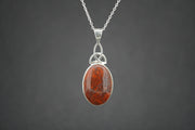 Campsie Fells Jasper Sterling Silver Medium Oval Pendant