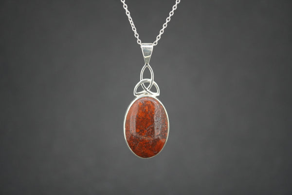 Campsie Fells Jasper Sterling Silver Medium Oval Pendant