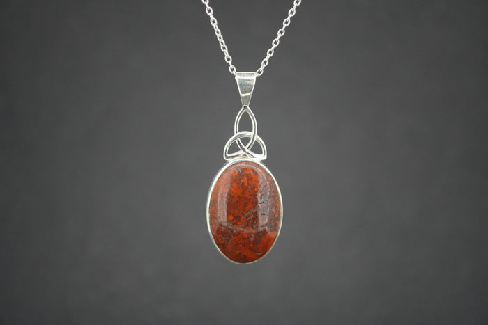 Campsie Fells Jasper Sterling Silver Medium Oval Pendant